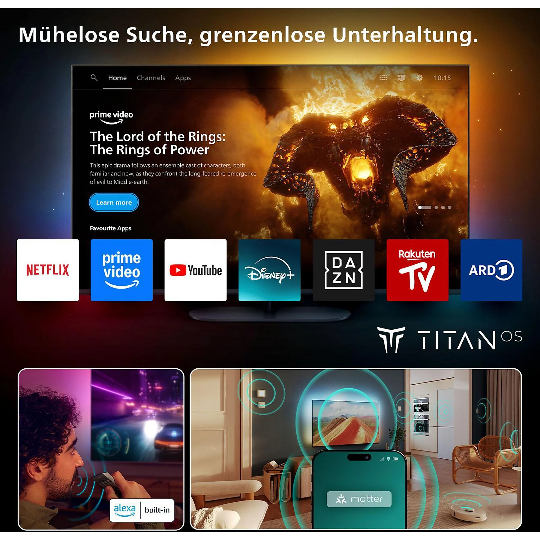 PHILIPS 55OLED760/12 OLED Ambilight TV (Flat, 55 Zoll / 139 cm, UHD 4K, SMART TV, Ambilight) – Bild 5